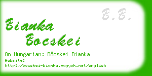 bianka bocskei business card