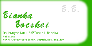 bianka bocskei business card
